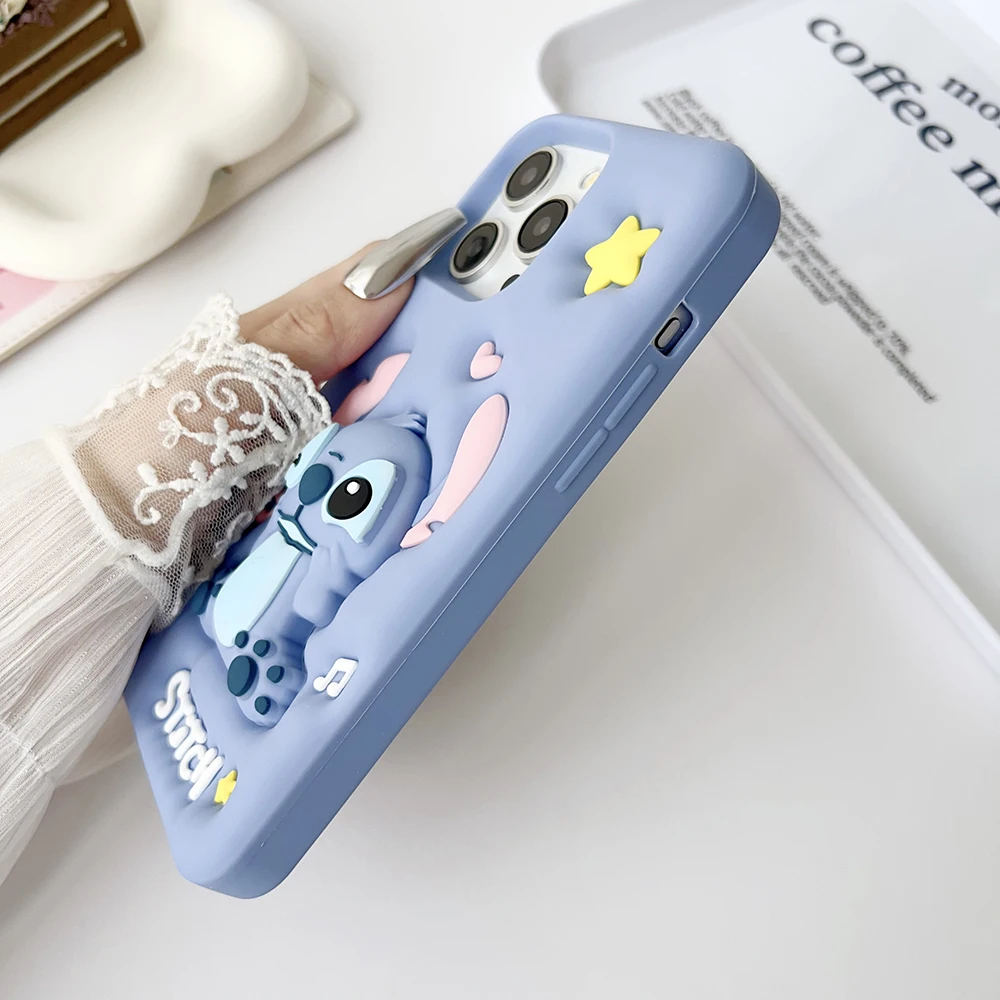 3D Expand Lotso Stitch Cartoon Shatter Silicon Soft Phone Case for iPhone 14 Pro Max 15 13 Pro 11 12 Pro Max 14 15 Pro