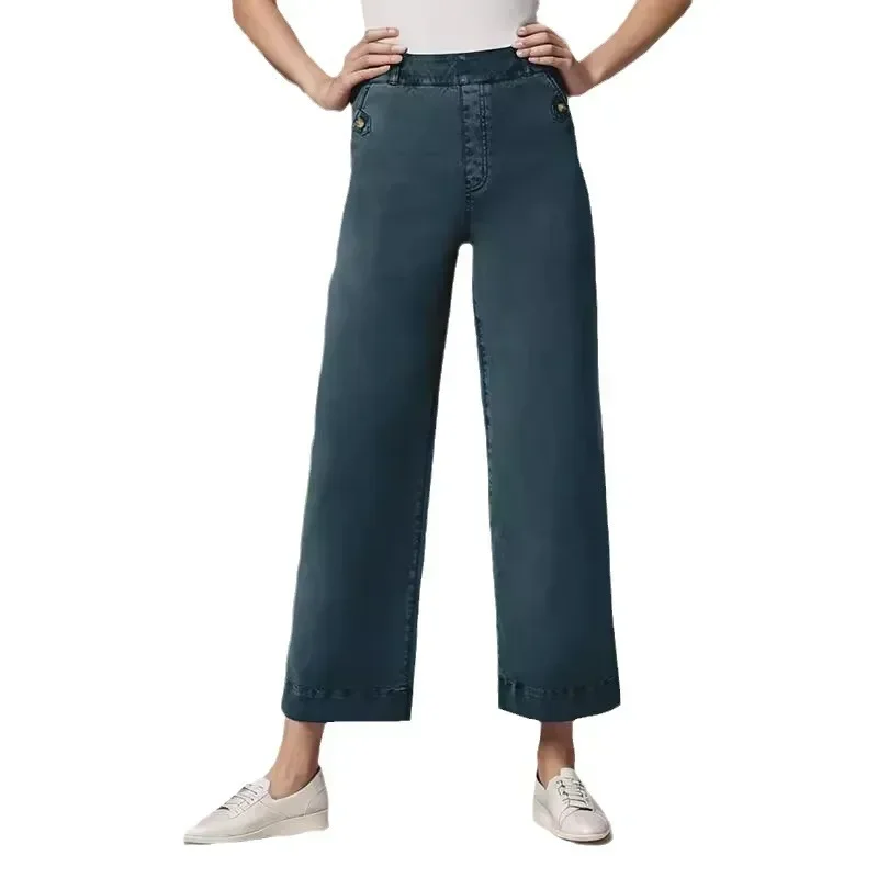 Loose Straight Leg Jeans Nine-Piece Pants Women's Casual Trousers Comfortable Fit Denim High Waist Slimming Effect