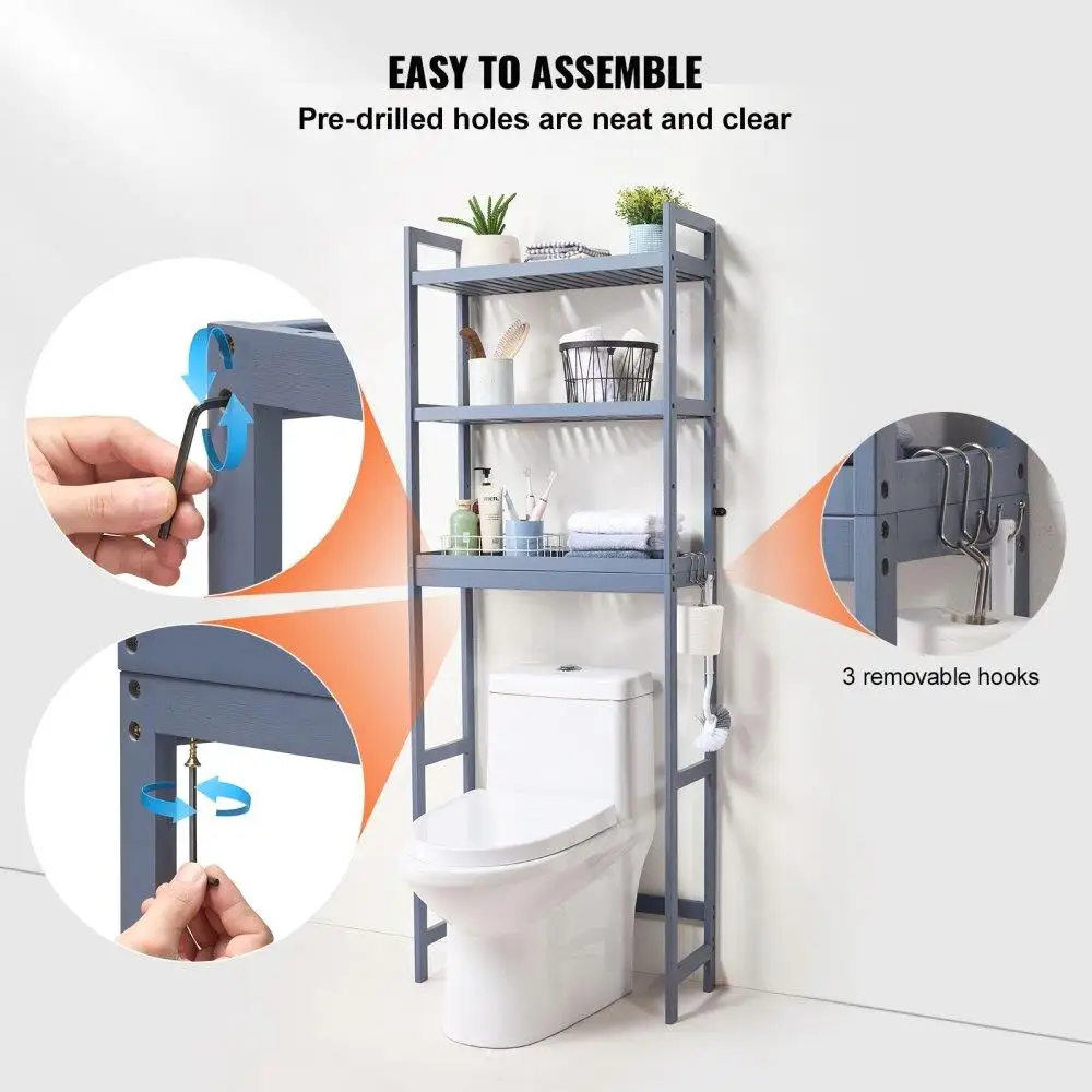 Over the Toilet Storage 3 Tier Bathroom Shelf Rack Space Saver Organizer