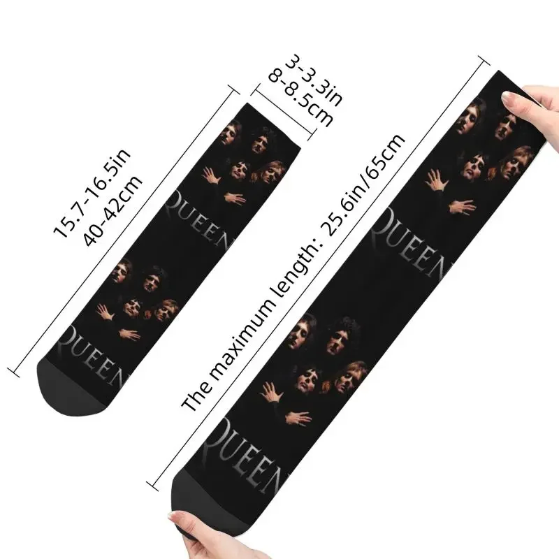 Freddie Mercury Queen Band Mens Crew Socks Unisex Fun Spring Summer Autumn Winter Dress Socks