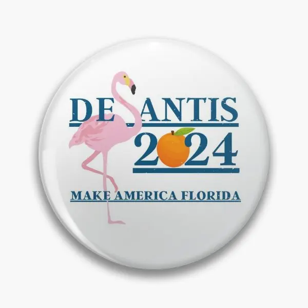 Ron Desantis 2024 Make America Florida  Soft Button Pin Funny Hat Fashion Badge Metal Creative Clothes Brooch Decor Gift