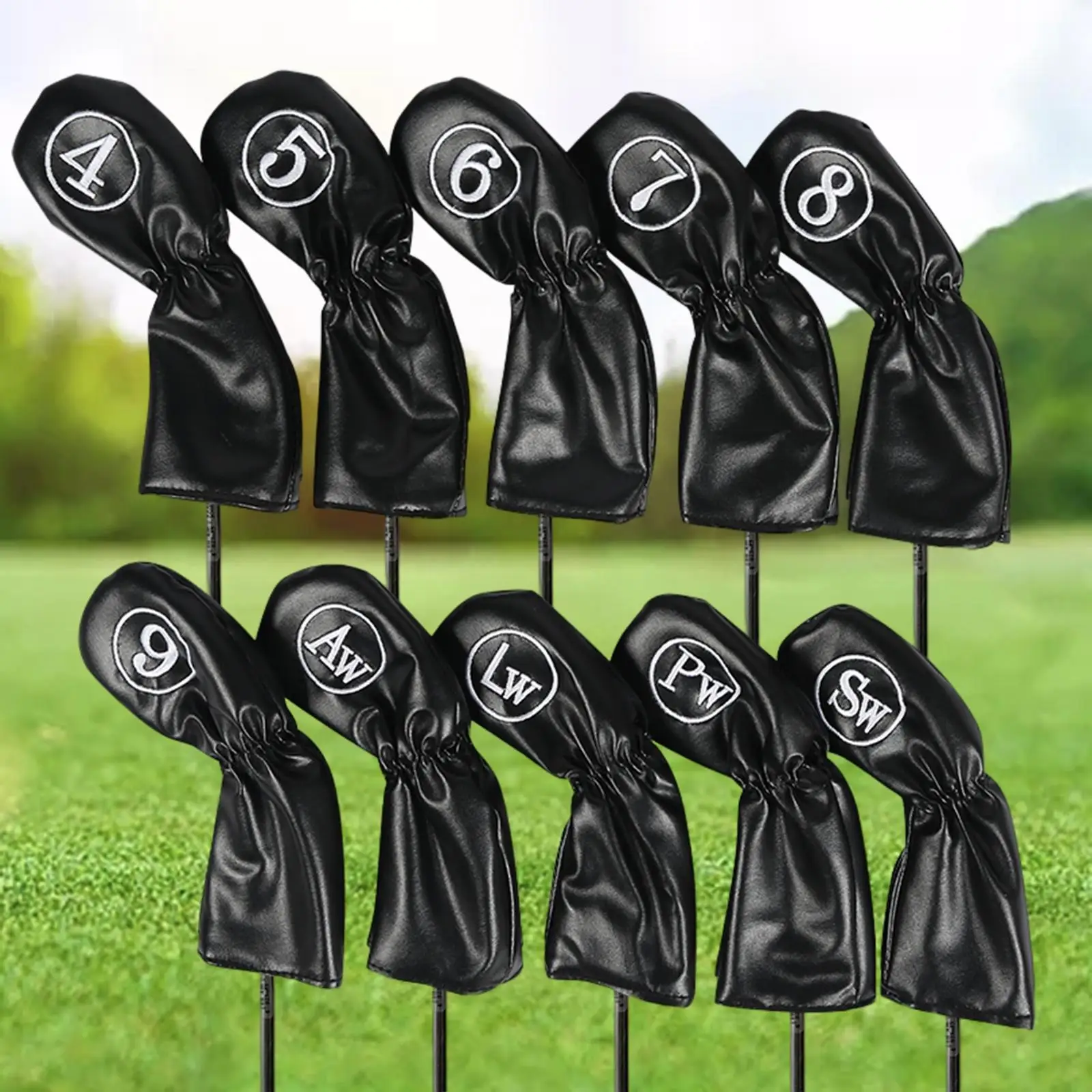 10Pcs Golf Club Headcovers Protector with Number Tags Head Protector Golf Iron Covers Set for Women Men Golfers Travel Display