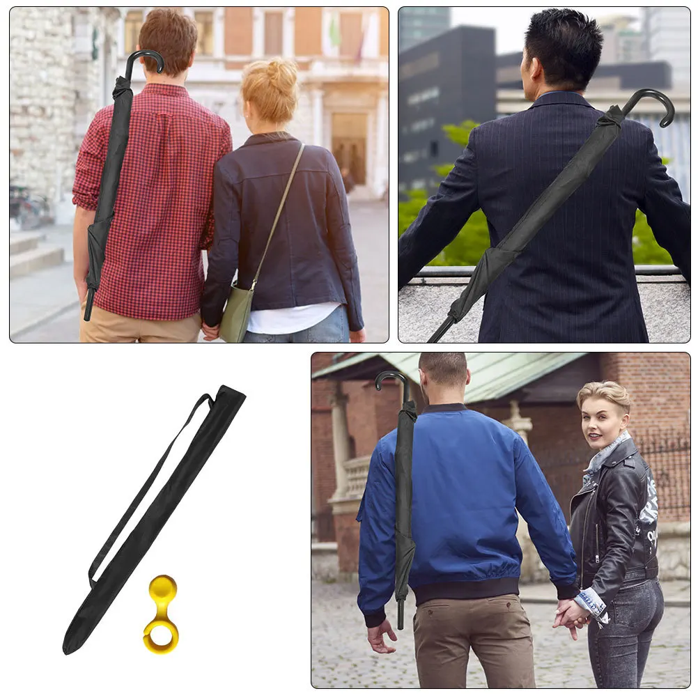 

1Set Folding Umbrella Carrying Bag Dirtproof Protective Umbrella Cover Bag with Strap for Office Subway Outdoor