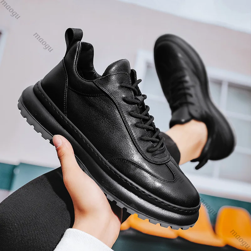 

Casual Shoes Man Microfiber Leather Men's Sneakers Platform Soft Sole Mens Sport Running Shoes Comfort Lace-up Zapatos De Hombre