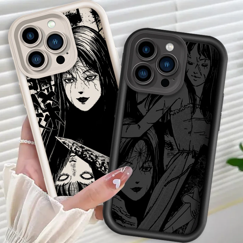 Anime Junji Ito Luxury Art Eye Ladder For Apple iPhone 15 14 13 12 11 XS XR X Pro Max Plus Soft Phone Case