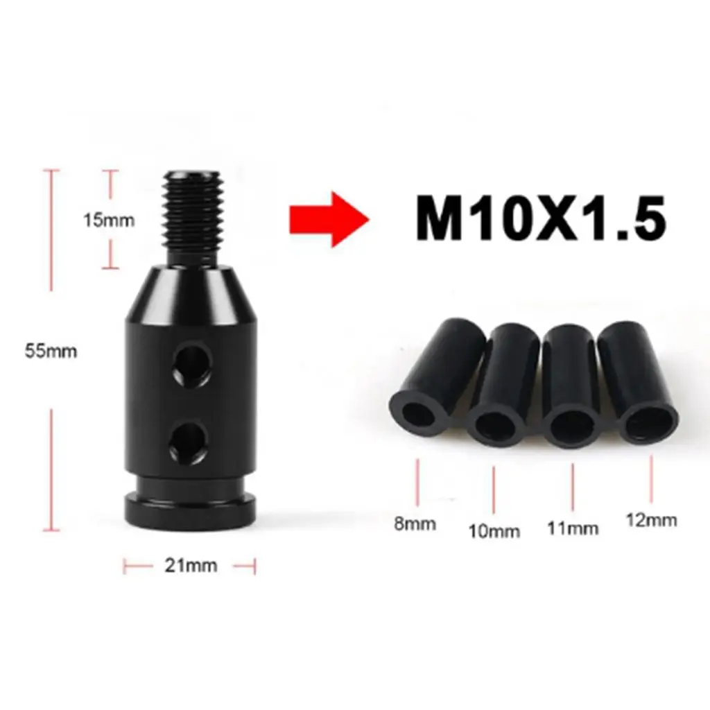 Manual Ball Aluminum Shift Knob Adapter Outer Thread Pitch M10x1.5 for 190cc Zongshen Gearbox Compatible