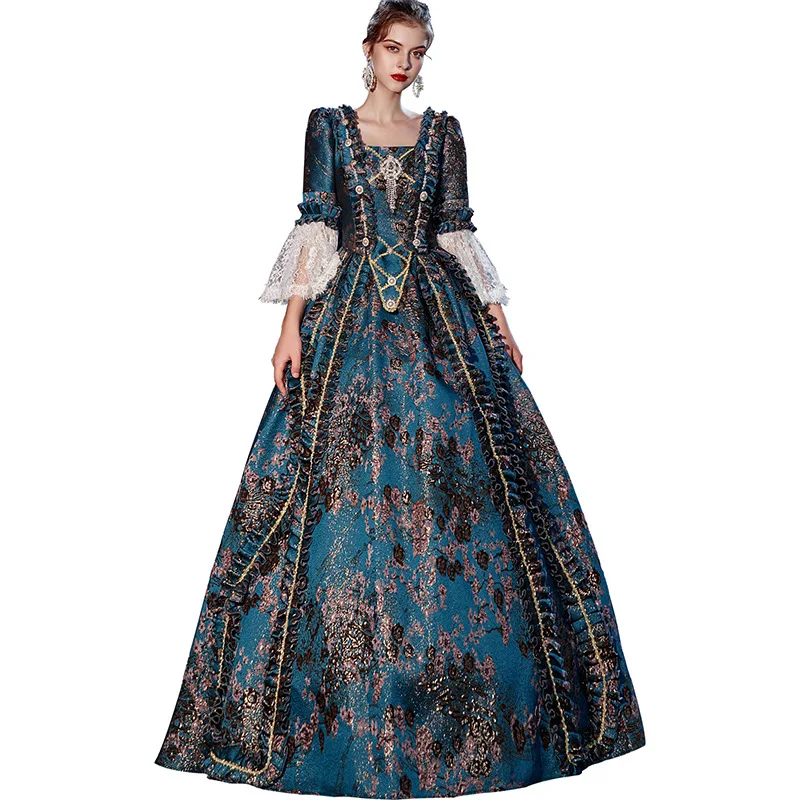 Victorian Medieval Princess Queen Cosplay Fantasia, Vintage, Retro, Gótica, Renda, Corte Francesa, Festa do Chá, Vestido Lolita, Dia das Bruxas