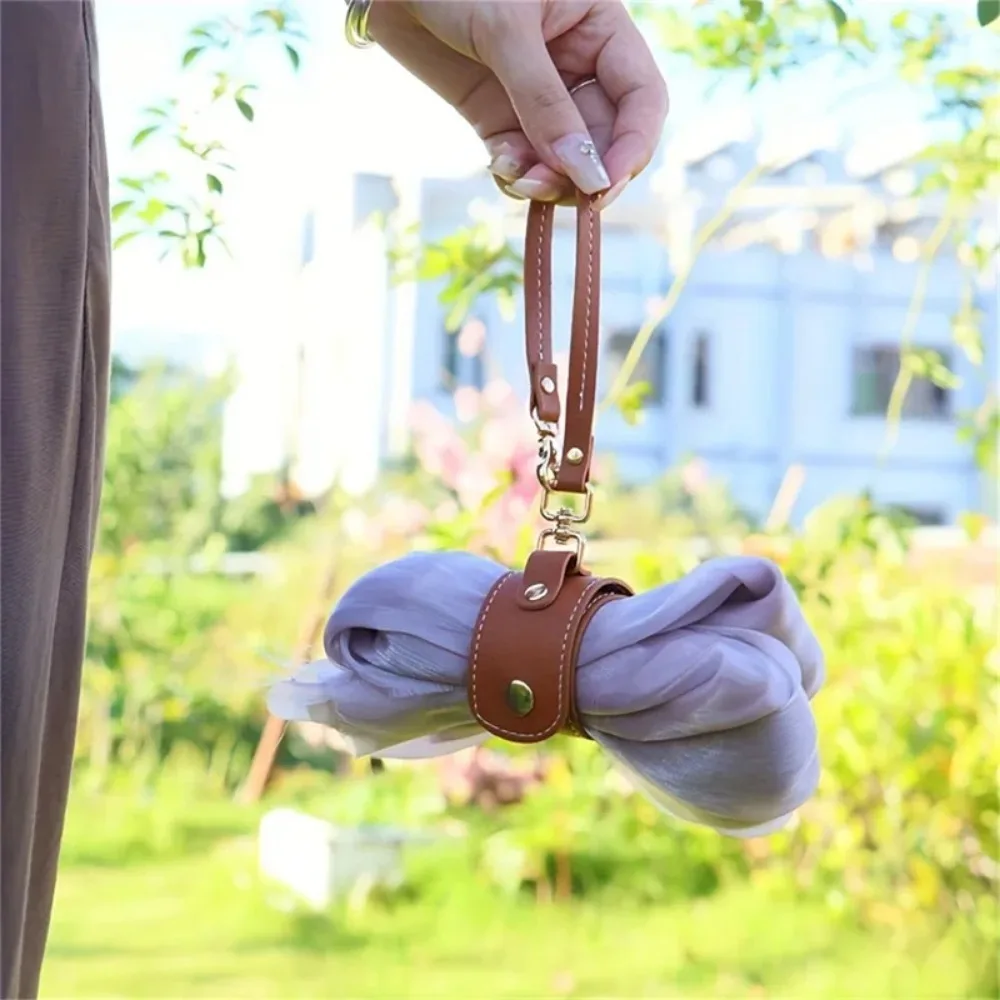 Vintage Leather Glove Holder Strap With Clasp Leather Towel Holder For Handbag Glove Strap For Hat Outdoor Camping Women view 6