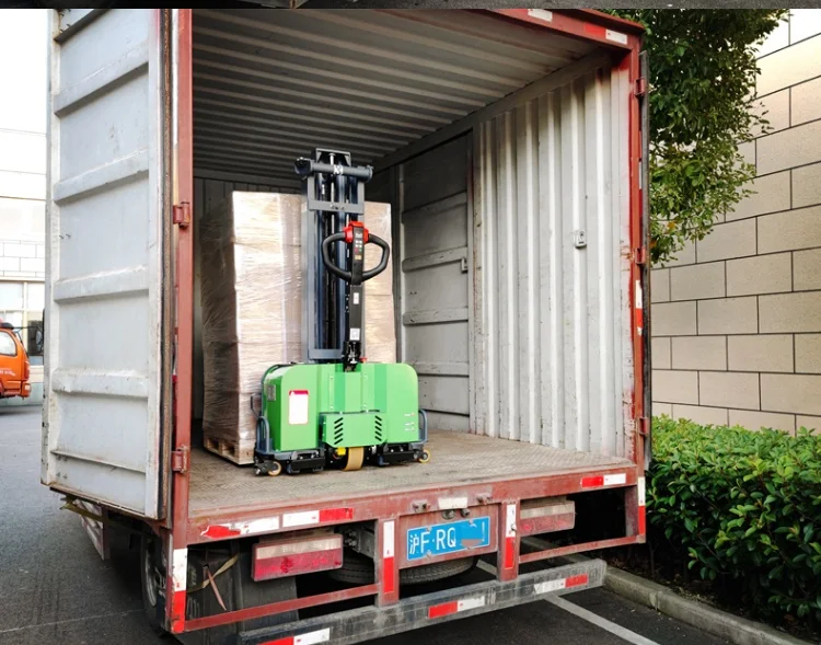 1000kg Full Electric Self Loading Lift Stacker Portable Pallet Ladder Truck Forklift
