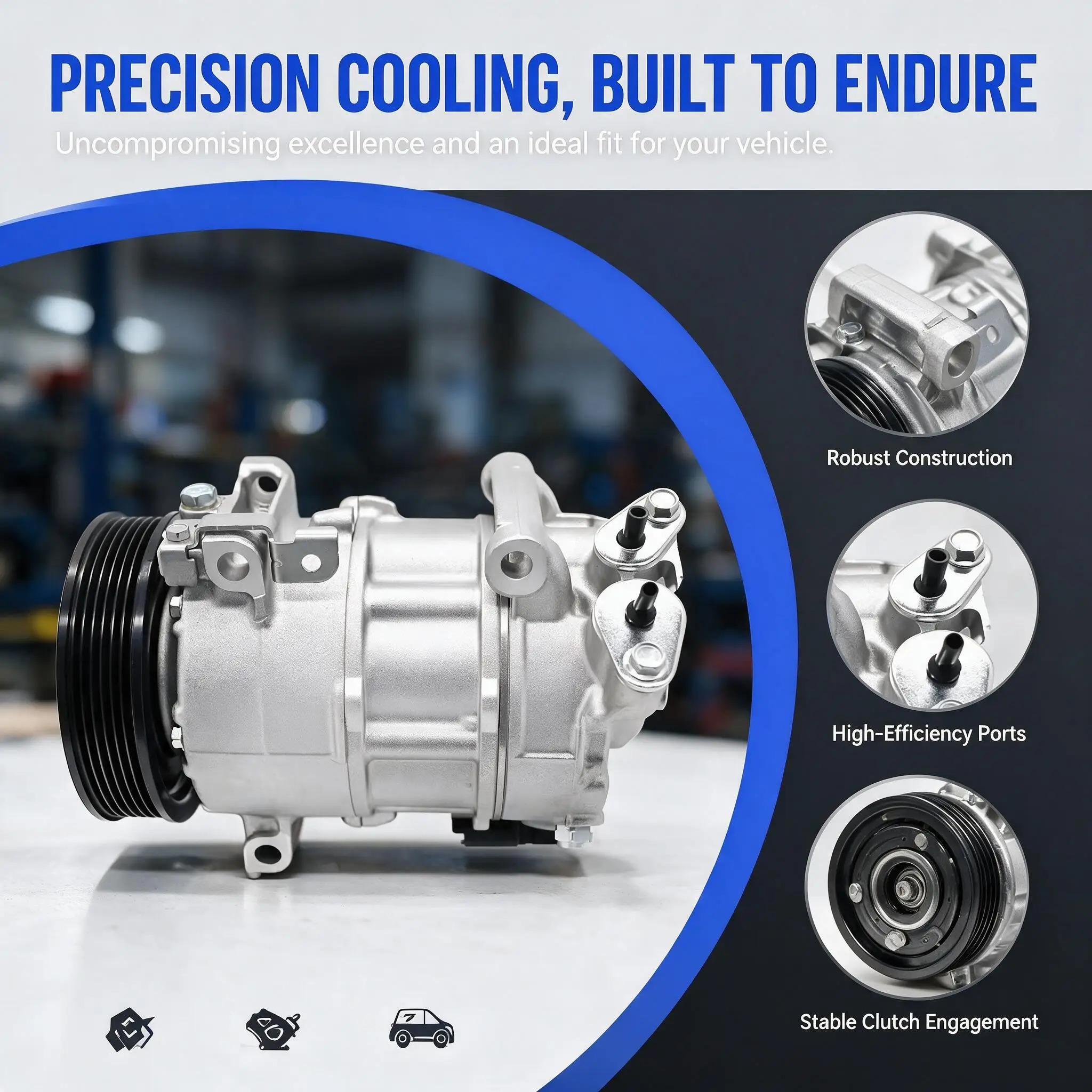 Air Conditioning Compressor For Peugeot 308 I 308 CC 308 SW 2007‑2014 4471500220 4471501730 4471501731 4471501750 4471503250