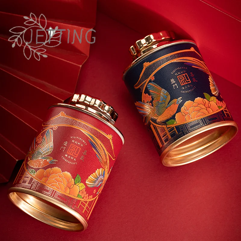 Hot NEW Mini Empty Tea Tin Can Household Green Black Tea Sealed Jar Portable Travel Small Tea Packaging Box Paper Storage Can