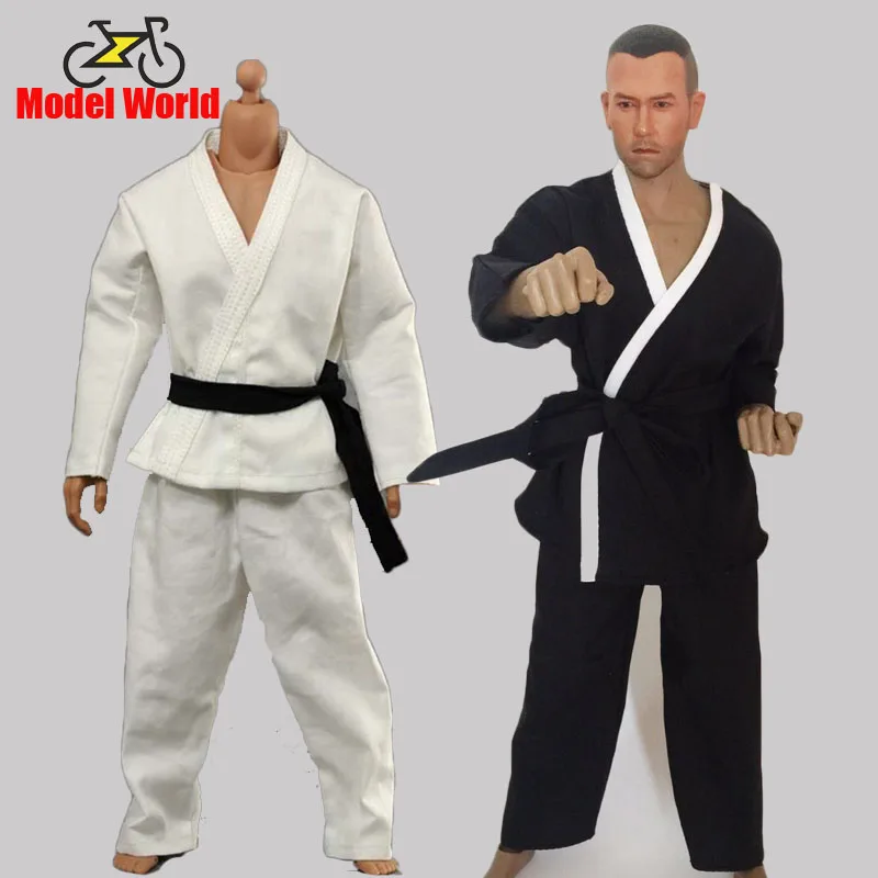 IN STOCK 1/6 Scale Judo Gi White Uniform Kung Fu Suit  Pants For 12 inch Male Action Figure Dragon