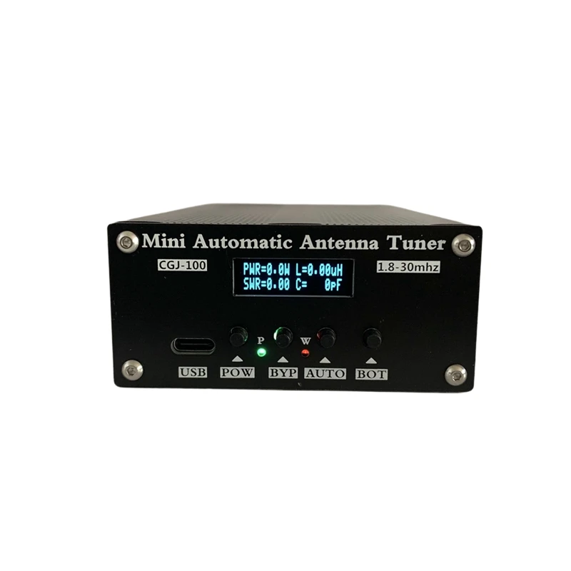 

CGJ-100 1.8-30Mhz Mini Automatic Antenna Tuner With 0.91Inch OLED Display For 5-100W Shortwave Radio Stations