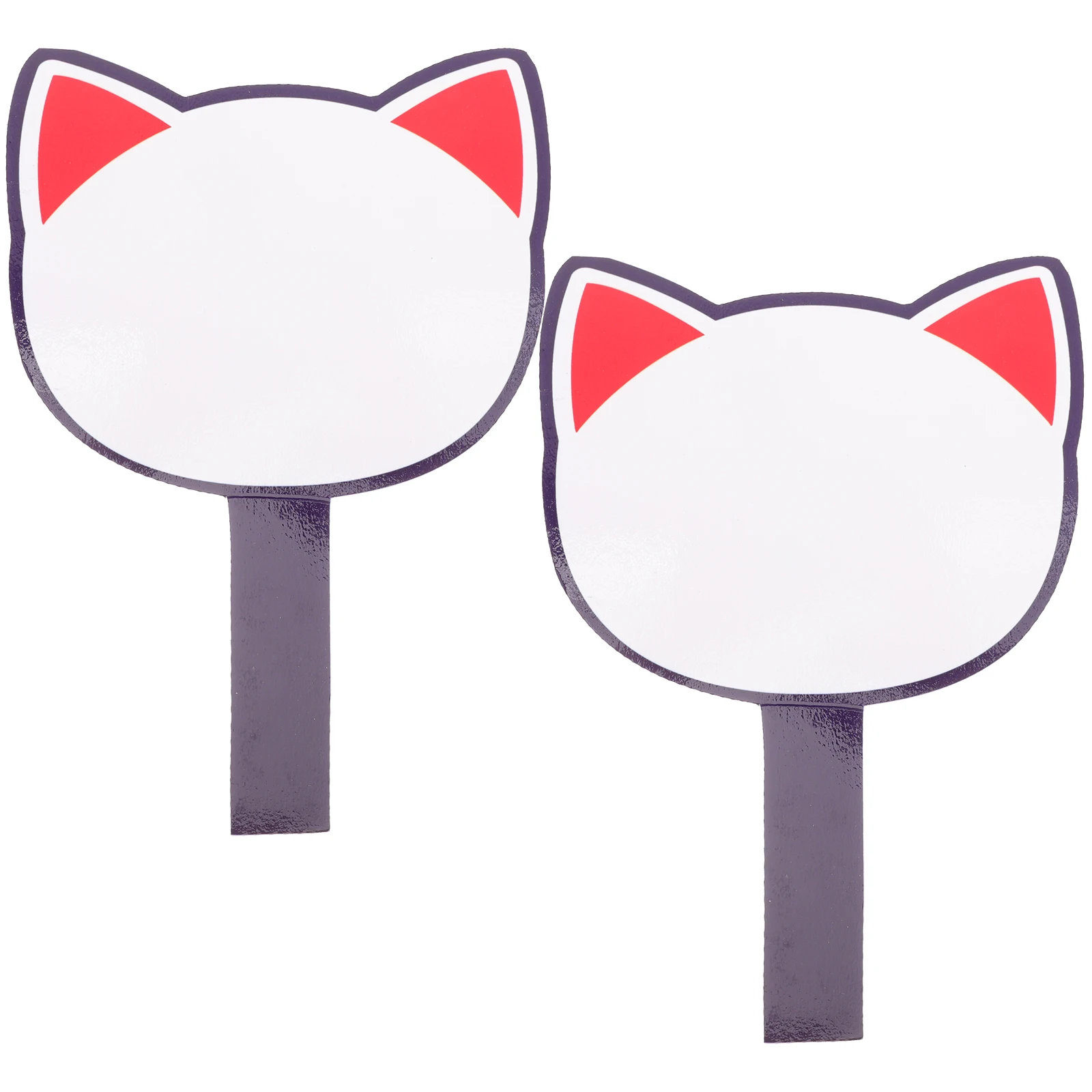 

2 Pcs Paddles Hand Holding Sign Writing Board Practical White Boards Blank Whiteboard Student