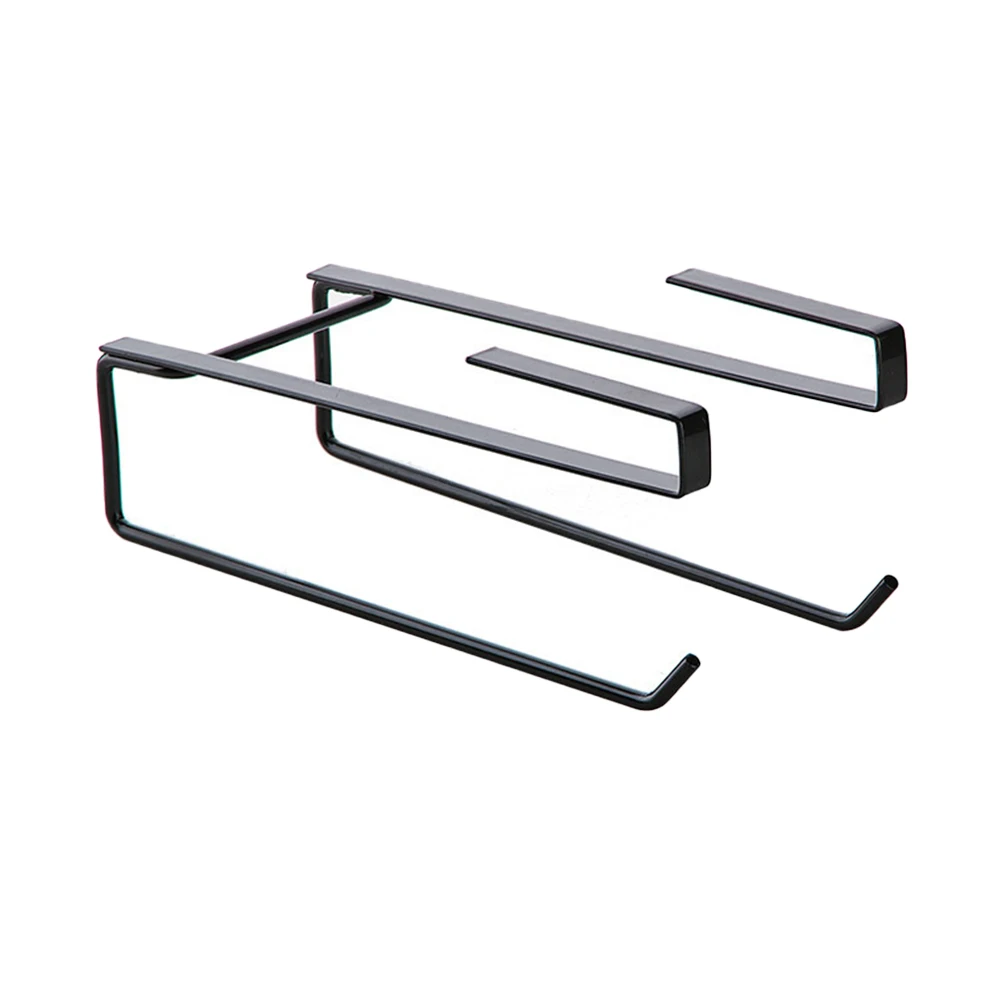

Wall-mounted Paper Towel Holder Black Wrought Iron Tissue Dispenser for Cabinet Punch- Bathroll Rack