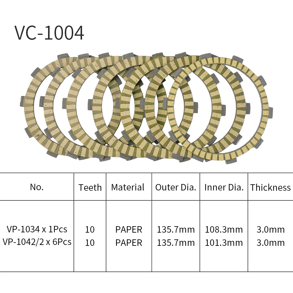 For Honda CB650F / CBR650F / CBR650FA 2014 to 2020 CB400SS 2002 to 2008 Motorcycle Clutch Friction Plates 7PCS Paper Based Kits