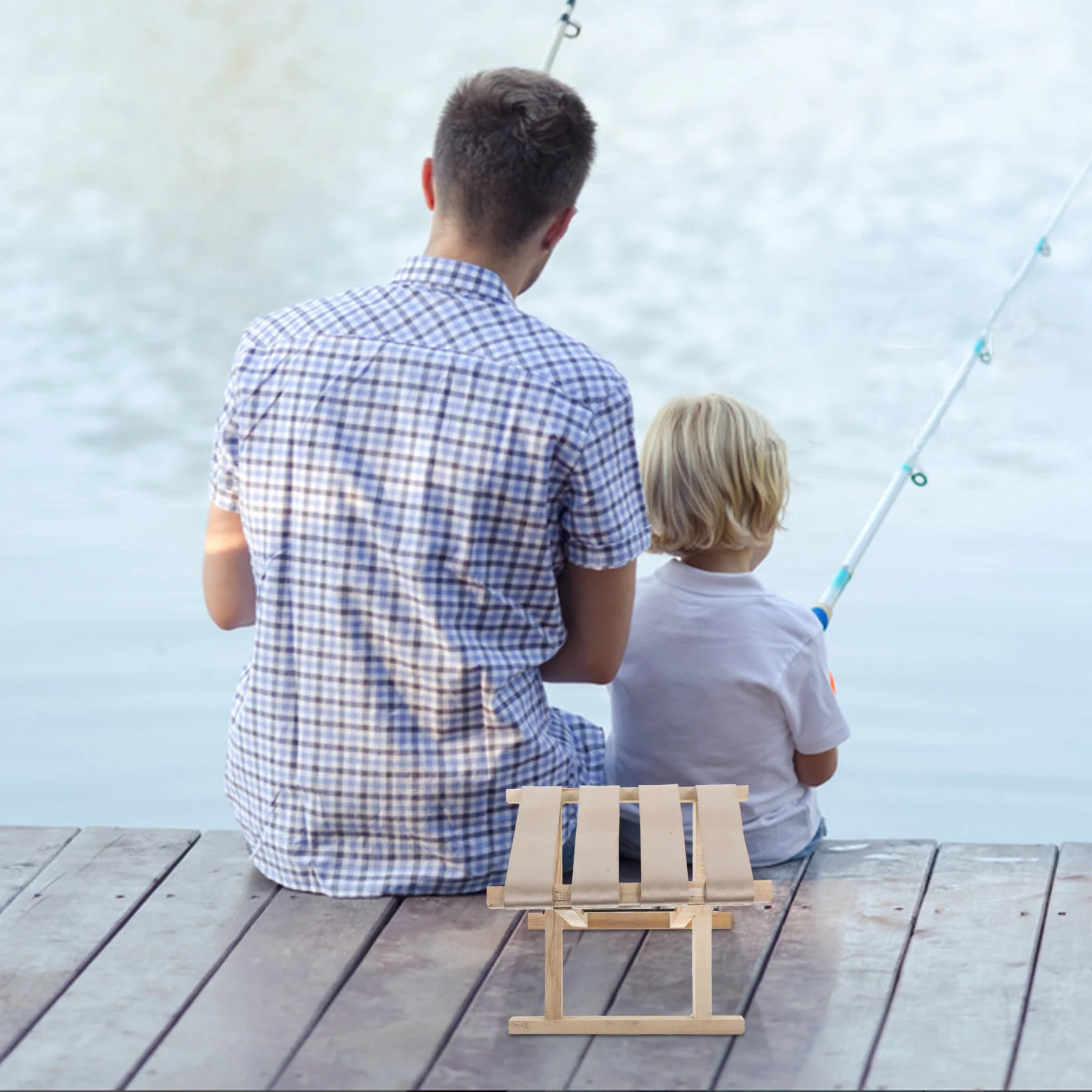 เก้าอี้พับได้แบบพกพา เก้าอี้ไม้ไนลอนขนาดเล็ก สำหรับกิจกรรมกลางแจ้ง ตกปลา ปิกนิก เบา พับเก็บได้ เก้าอี้แคมป์ปิ้ง