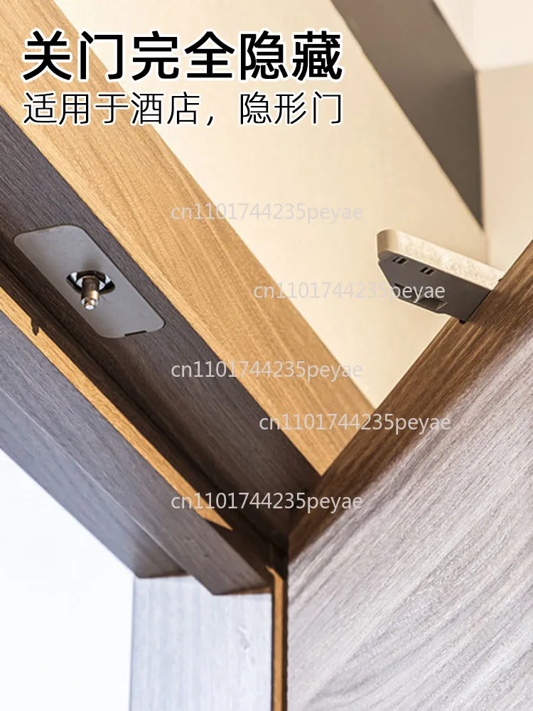 Hydraulic room door damping buffer for hotel guest room doors conceals household door closers