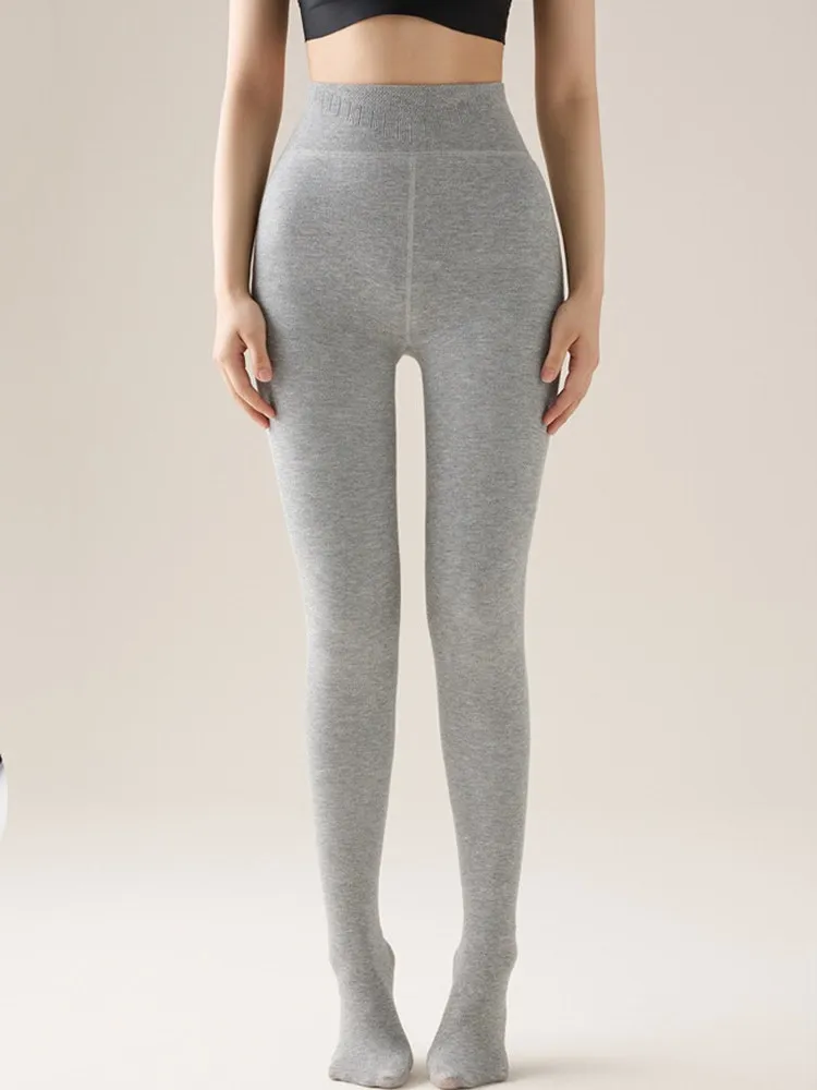 

King Prince ey Fce Lined Warm Leggings Slimming Color Tights Simple Versatile Long Pants for Casual Winter Wear