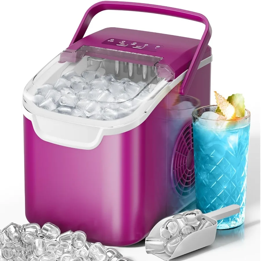 

Portable Ice Maker Machine with Handle Producing 8 Cubes in 6 Minutes for Home and Office Use Featuring SelfCleaning Functional