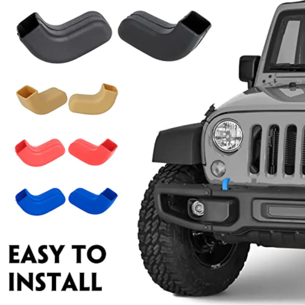 2 قطعة المطاط كم الوفير سحب هوك يغطي المضادة للارتداء المضادة للخدش الوفير سحب هوك حامي ل جيب رانجلر JK JL المصارع TJ #3