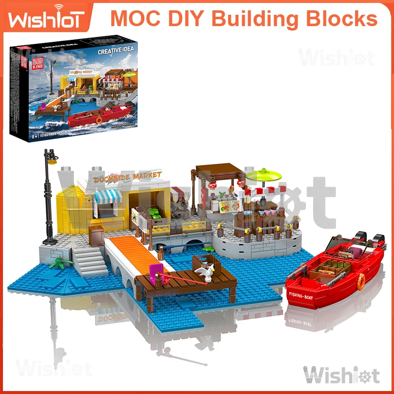 

10186 Док-маркет, 869 шт., серия лодок, маленькие гранулы, строительные блоки, сделай сам, сборка, головоломка для взрослых и детей, подарок «сделай сам»