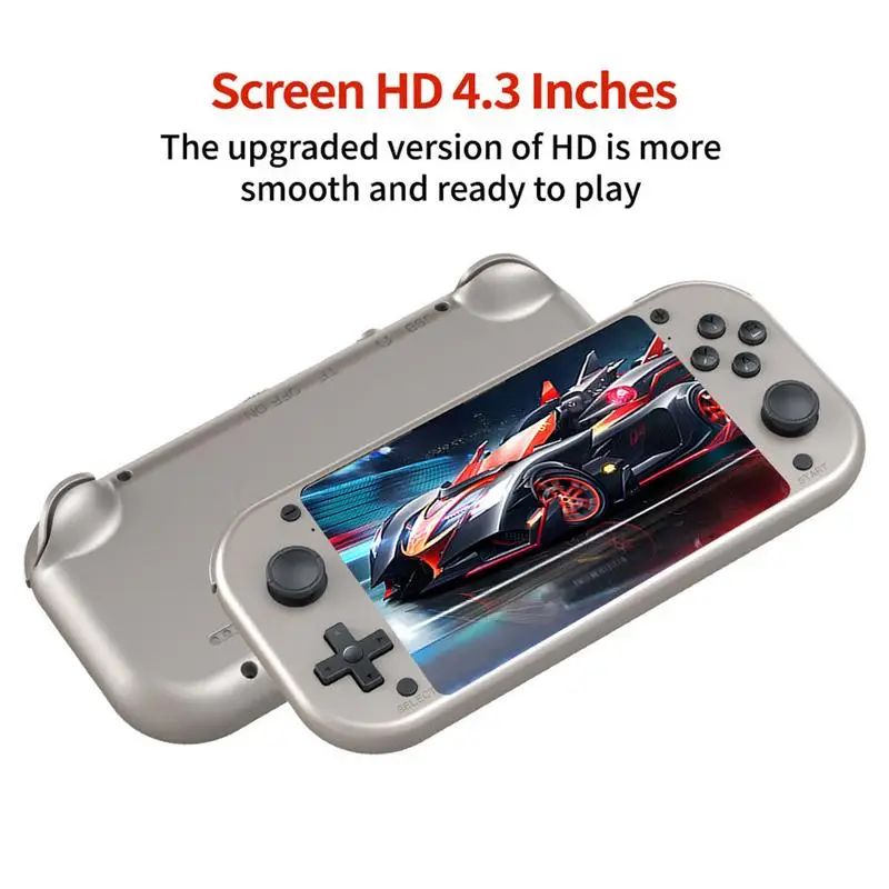 레트로 클래식 휴대용 게임 플레이어, 저장 용량 옵션 게임 콘솔, 25 에뮬레이터, 30 개 언어, 4.3 인치, 480x272P, 64G, 128G