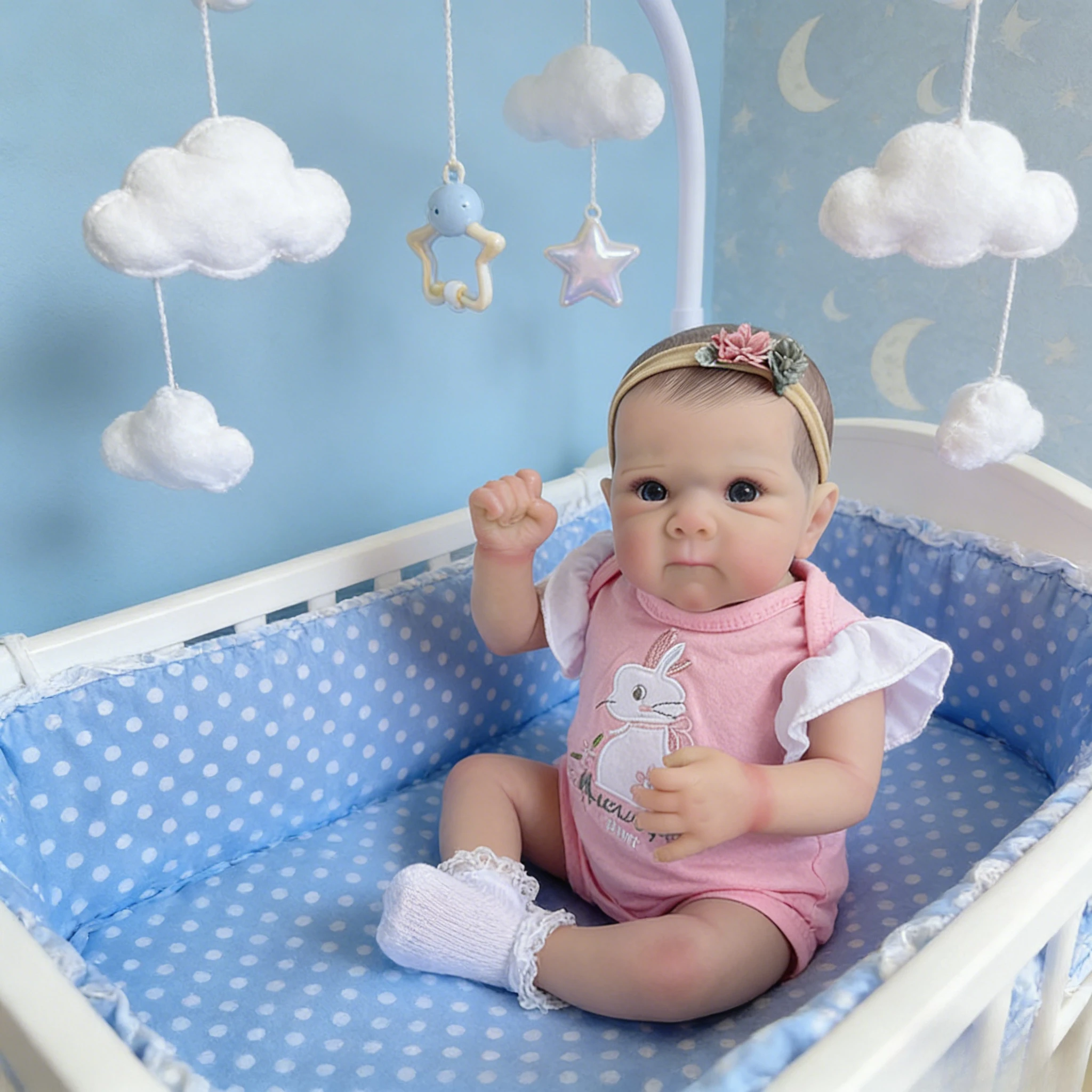 17” Reborn Newborn Doll Girl Bettie Hyper Realistic 3D Skin with Visible Veins, Pink Outfit Bebés Reborns