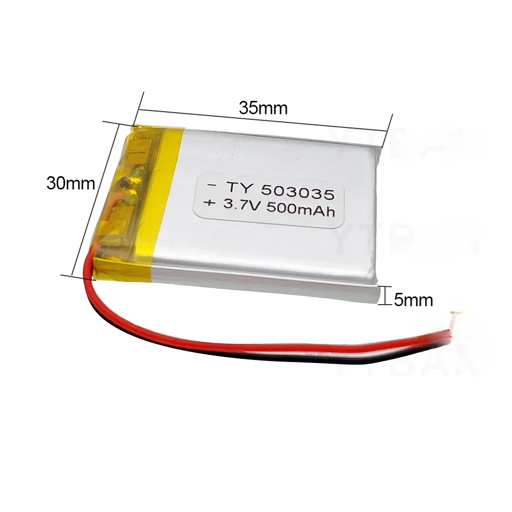 503035 Li-polymer Battery 3.7V 500mAh for Long-lasting Performance Rechargeable Equipment GPS Device DVD Navigation Systems Bank