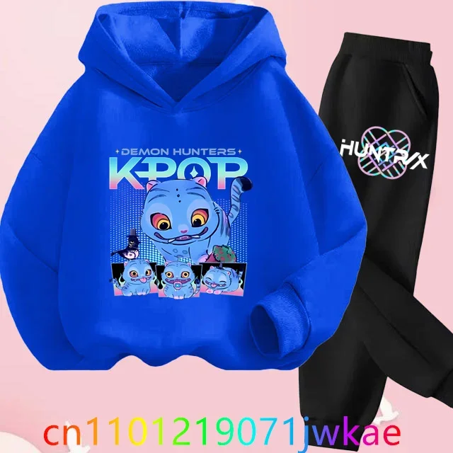 

Kid K-Pop Demon Hunters Hooded Suit Toddler Girl Clothes KPop Demon Hunters Hoodie Set Girls Fashion Casual Sweatshirt New Movie