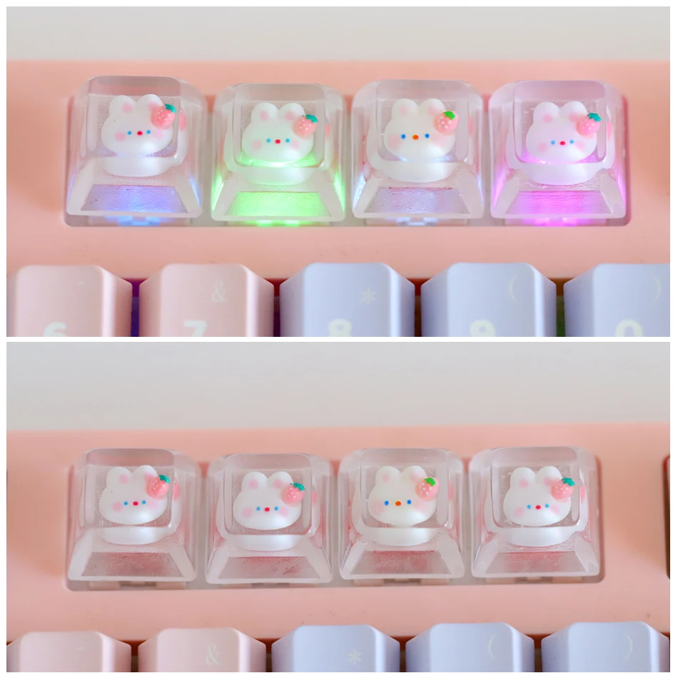 4 قطعة/المجموعة الخلفية أرنب كيكابس الراتنج شخصية الإبداعية ل عبر محور الميكانيكية لوحة المفاتيح قبعات رائعتين الكرتون فتاة هدية