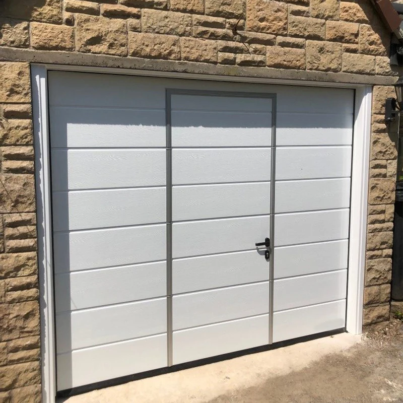 Garage Manufacturing Automatic Customized Sectional Residential Garage Door With Pedestrian Door