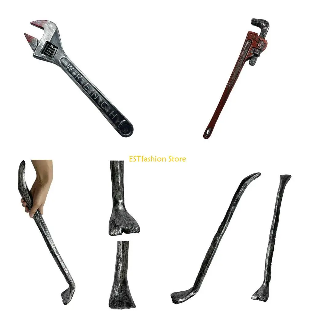 

Y5GC Кровавый трубный ключ/ломы Косплэй костюм на Хэллоуин Реквизит Реалистичный кровавый гаечный ключ Хитрая игрушка ужасы