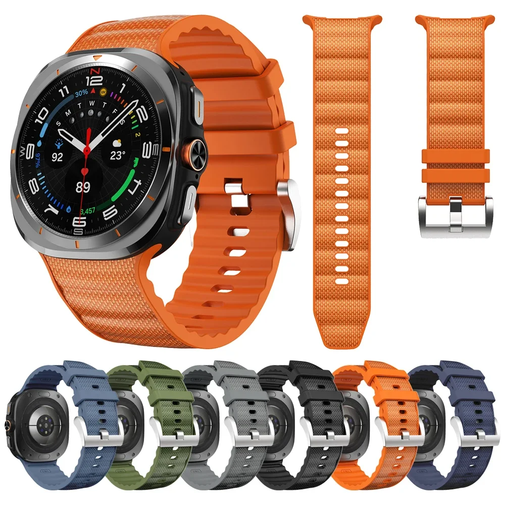 

Ремешок для часов Galaxy Watch Ultra Peakform Band Браслет для Samsung Watch Ultra 47 мм Спортивный силиконовый нейлоновый ремешок-браслет