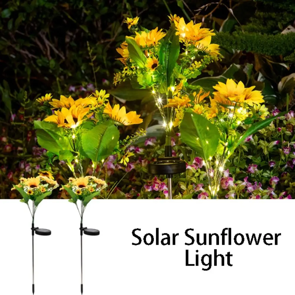 

Colorful Design Solar Lawn Lamp Waterproof Feature Sunflower Shape Landscape Lighting Solar Powered LED Lawn Lamp Wedding Decor