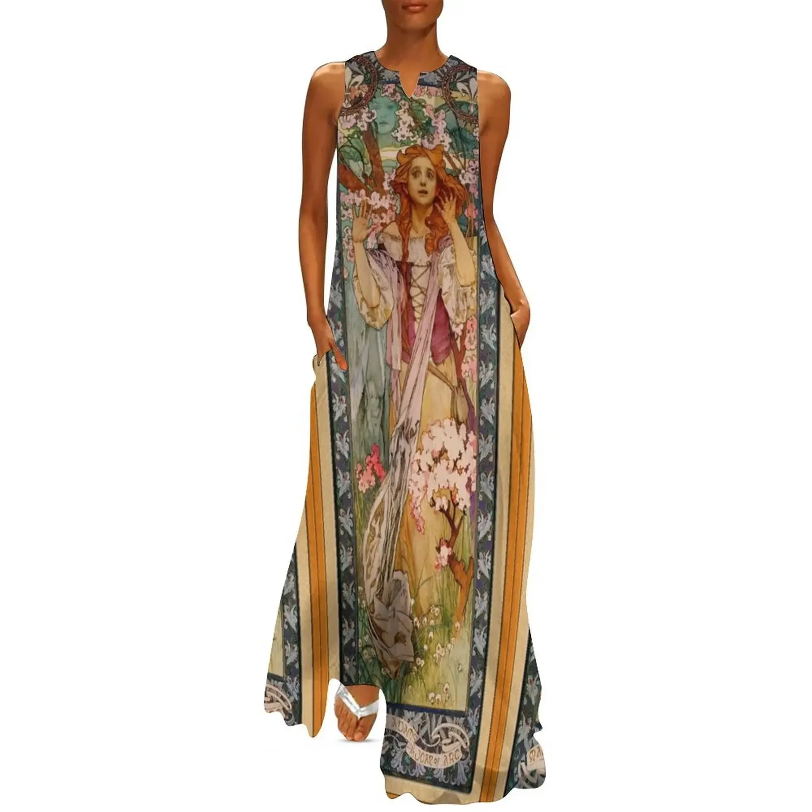 

Maude Adams as Joan of Arc - Old Masters Reproductions Long Dress dress for women Dress vintage