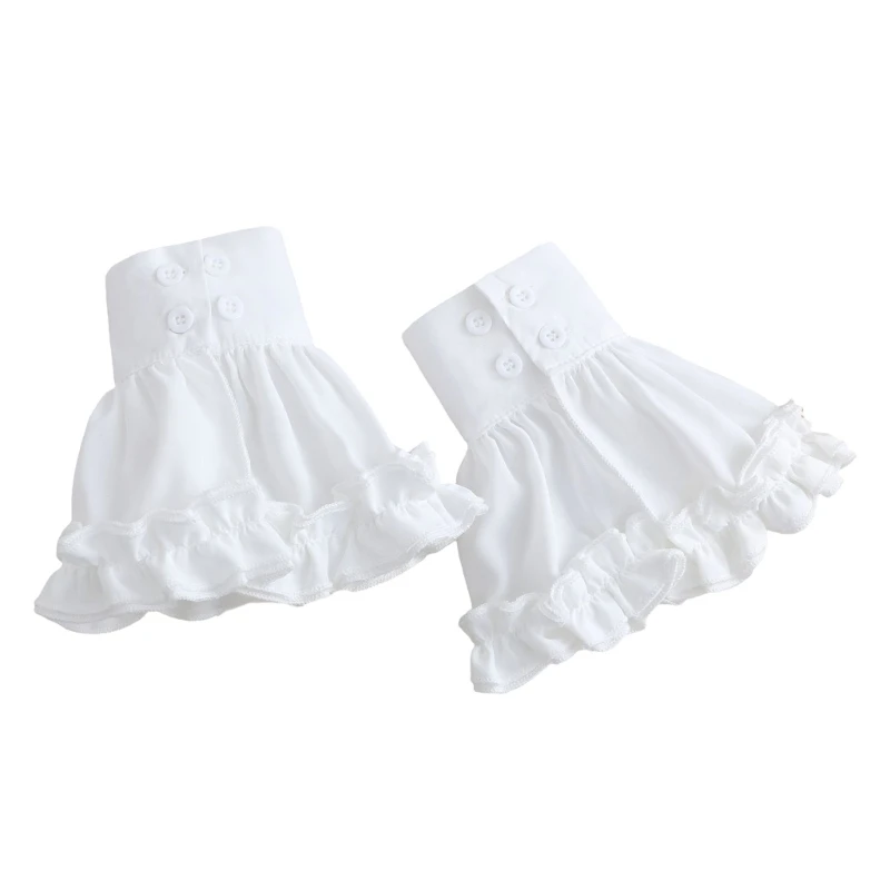 

Trumpet Arm Sleeves Quick Dry Ruffled Lace Sleeves Detachable Arm Covers For Fashion Women Enthusiasts Clothes Accessory