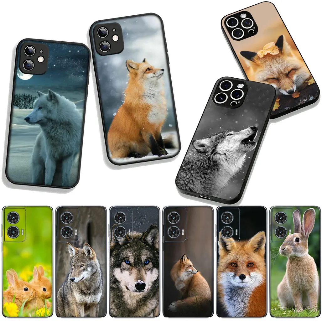 Чехол для телефона Stalking Wolf Art Fox Rabbit для Samsung Galaxy A36 A17 A26 A07 A35 A54 S8 S9 S20 S21 FE S10 Plus A53 A13 A33 A34
