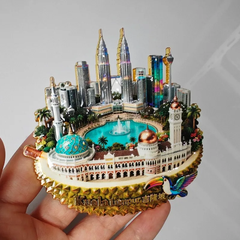 Malaysia Fridge Stickers Metal  Metal Alloy Material Kuala Lumpur Souvenirs Petronas Twin Towers Fridge Magnets Birthday Gifts