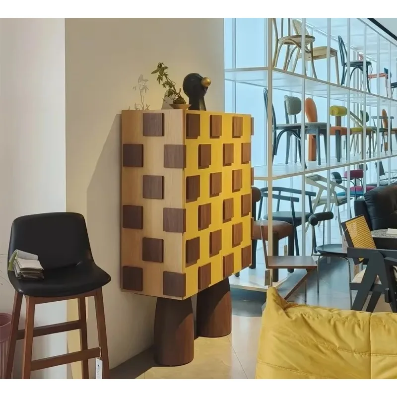 خزائن زخرفية حديثة من الخشب الصلب متطابقة الألوان، وخزائن تخزين #4