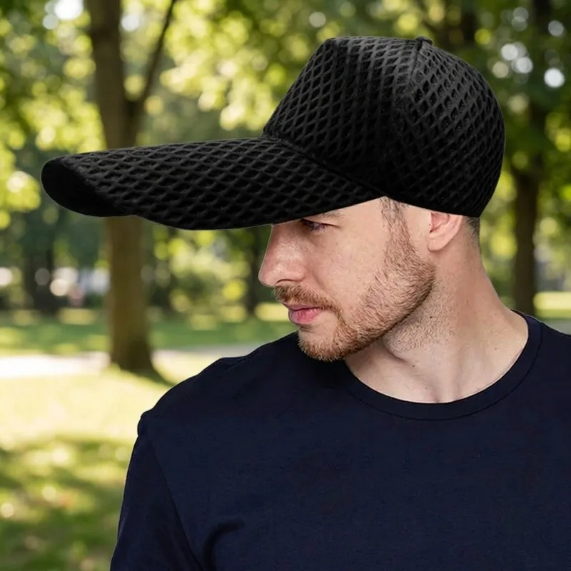 

Long Brim Sun Hat for Men Women Summer Baseball Cap Large Visor Sun Protection Breathable Full Mesh Breathable Trucker Hat
