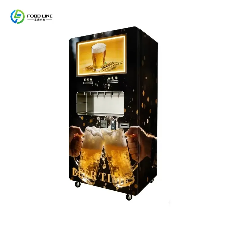 All-In-One Water Treatment Cold Drink Beer Vending Machine Six Stainless Steel Tap Manufacturer Custom For Bar Night Market