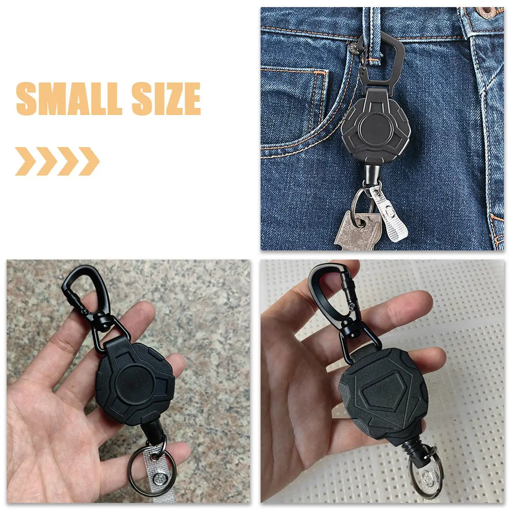 

2pcs Retractable Keychain Anti Lost Chain Heavy Duty Clip Portable Bottle Opener Carabiner Hanging Keys Holder Reel for Outdoor