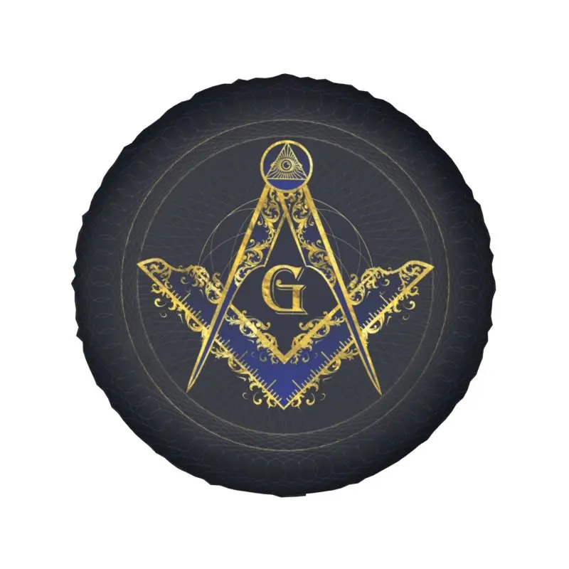 Freemasonry Masonic Symbol Tire Cover 4WD 4x4 SUV Freemason Spare Wheel Protector for Jeep Grand Cherokee 14