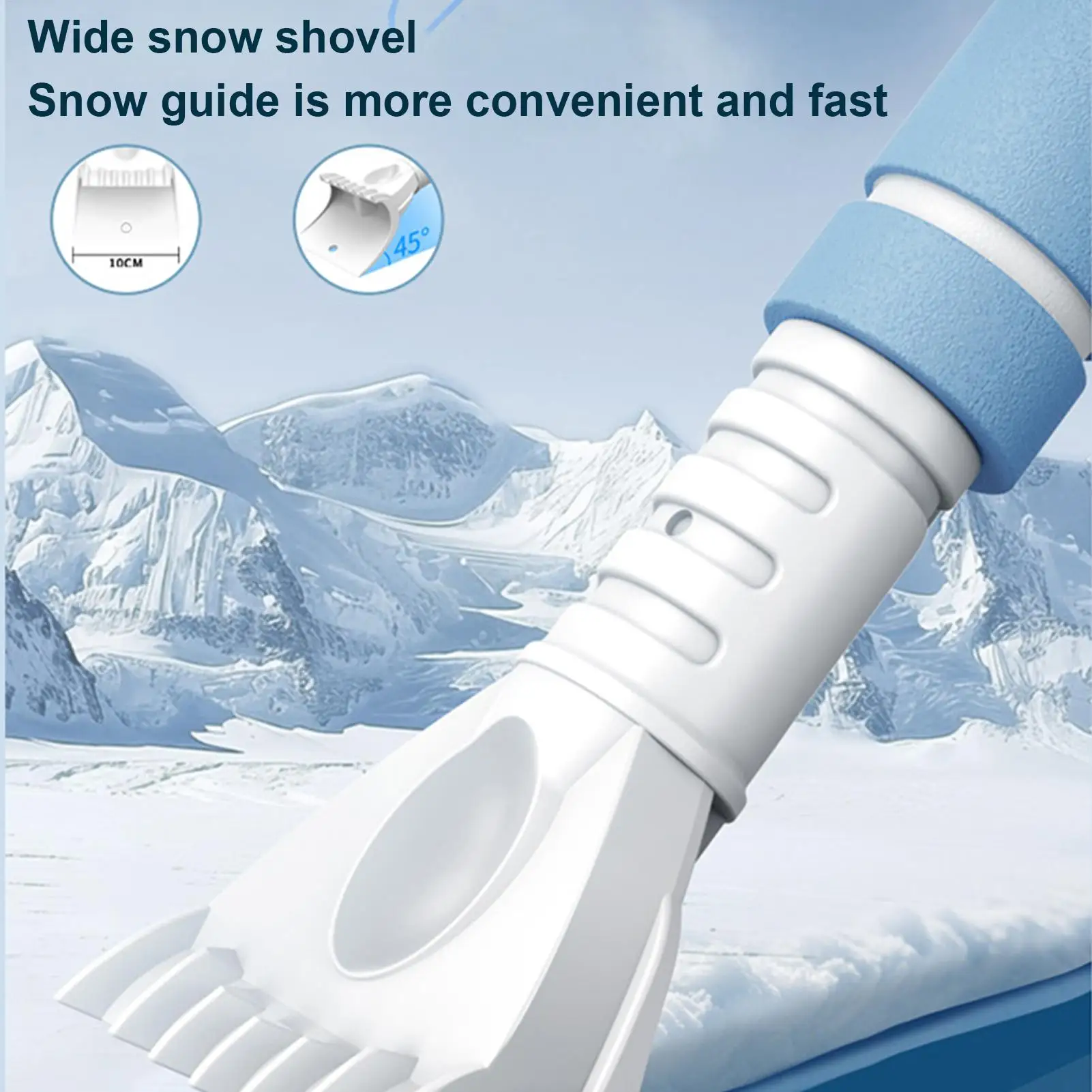 Snow Scraper For Car Extendable Cleaning Broom 360 Degree Pivoting Car Ice Scraper For SUV Truck Vehicle Sedans Scooters Roof