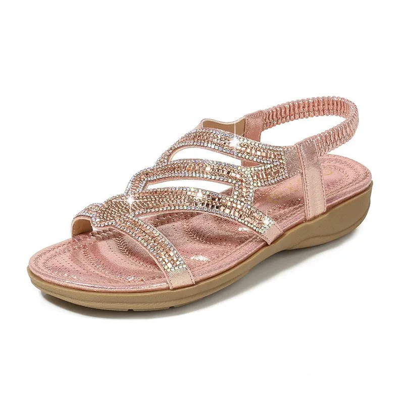 

Plus Size 36-42 Shoes for Women Summer Fashion Rhinestone Platform Wedges Comfortable Sandalias De Mujer Non-slip Sandals