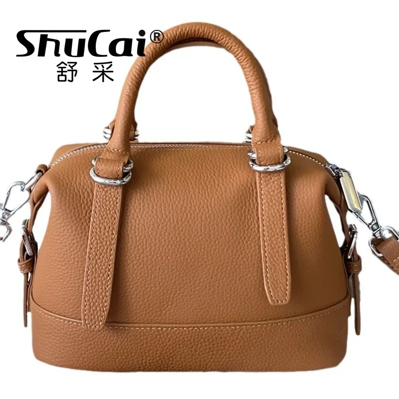 Genuine Leather Ladies Shoulder Crossbody Tote Fashion Bag Girls Multi Compartment Pillow Bag