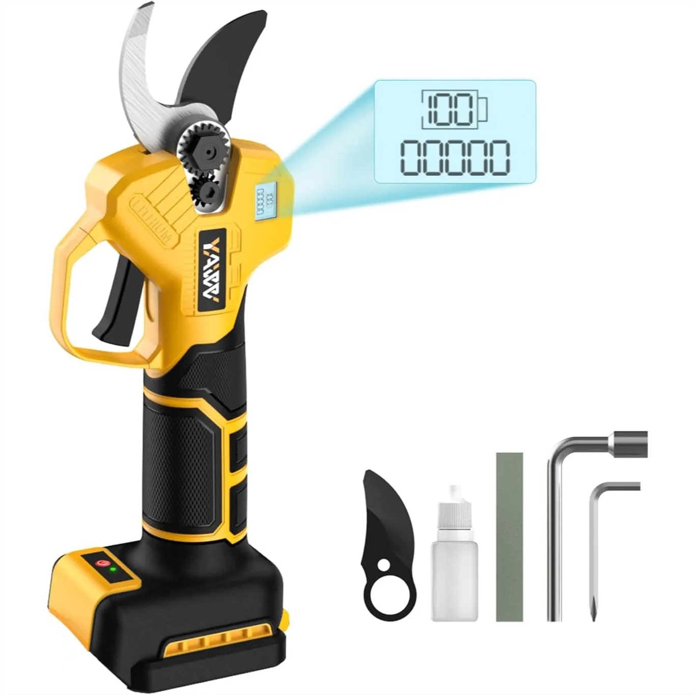 

Brushless Electric Pruning Shears for DeWalt 20V Battery, Cordless Pruner with LCD Display & SK5 Blade, Adjustable Cutting
