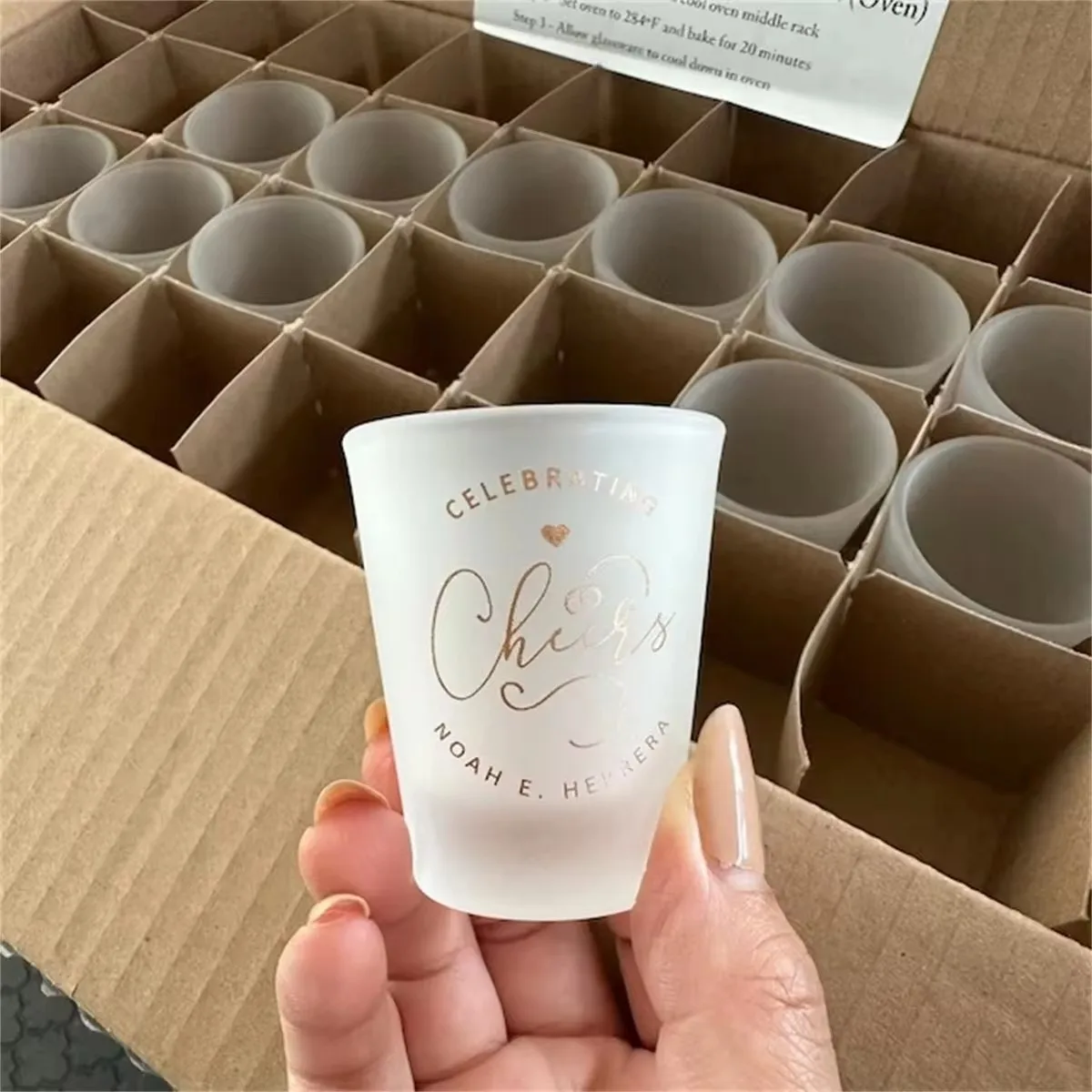 10pcs Personalized Frosted Shot Glass - Cheers Monogram - Unique Shot Glass - Wedding Favors -Gift Ideas - White Froste