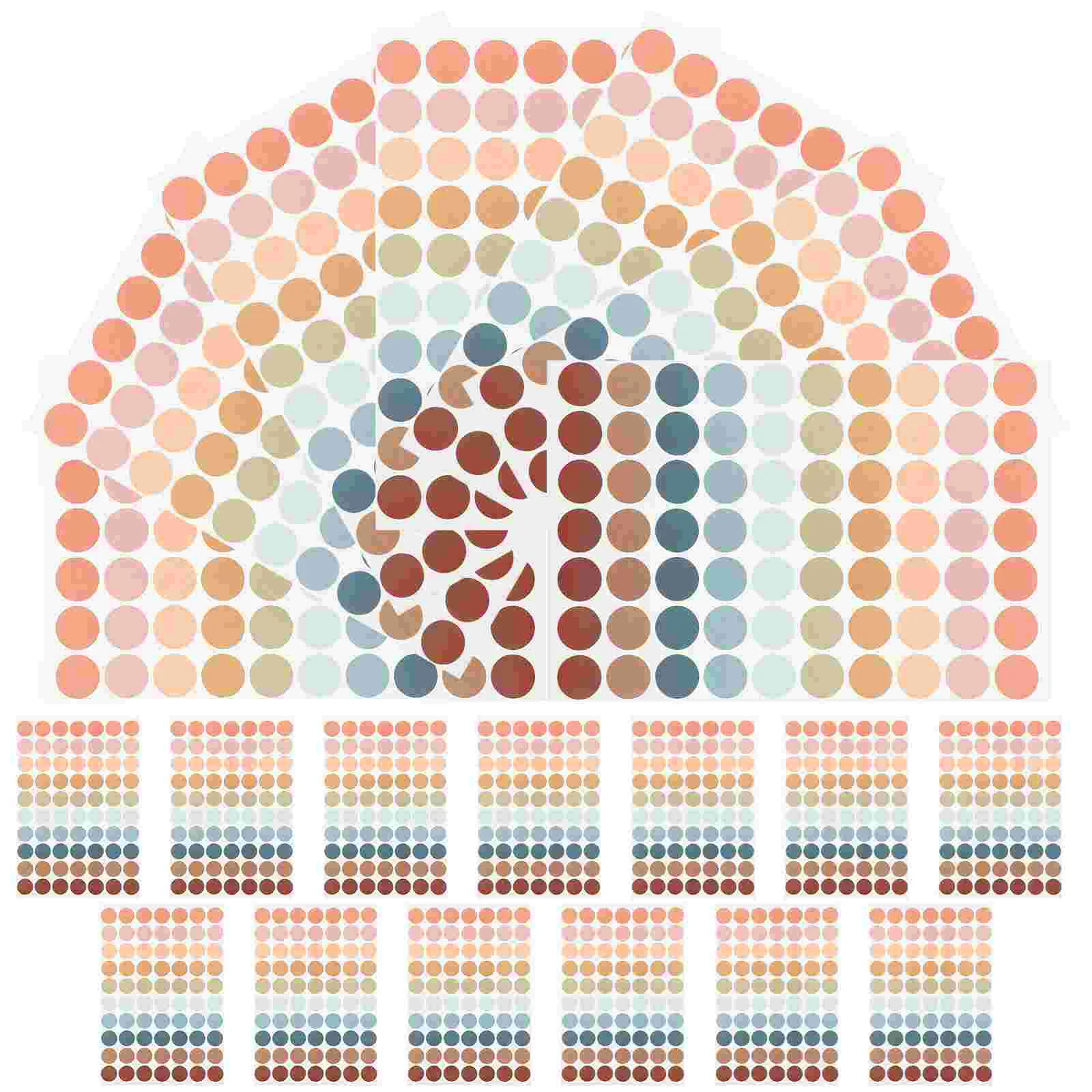 20 Pcs Self-adhesive Round Label Boho Sticker Small Colored Dot Stickers Coding Labels Dots Bohemian